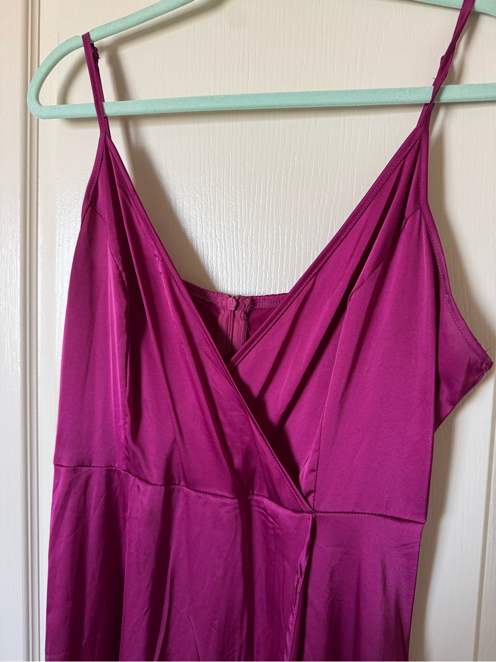 Fuchsia Satin Slip Dress (XL)